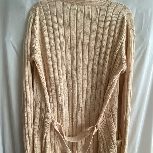 Erica Tanov Pima Cotton Lounge Cardigan in Natural, Large - Picture 12 of 12